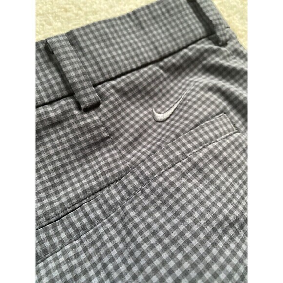 Nike Golf Pants Men's Size 34x34 Blue/Gray Checked Flat Front Polyester Stretch - Picture 6 of 6